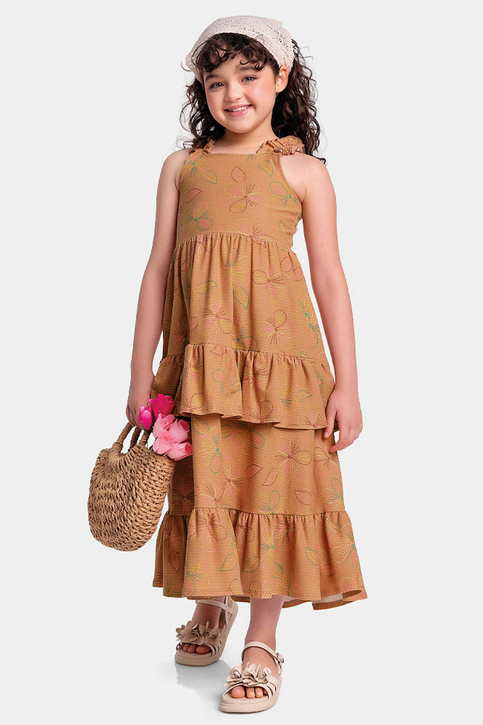 Vestido midi de flores