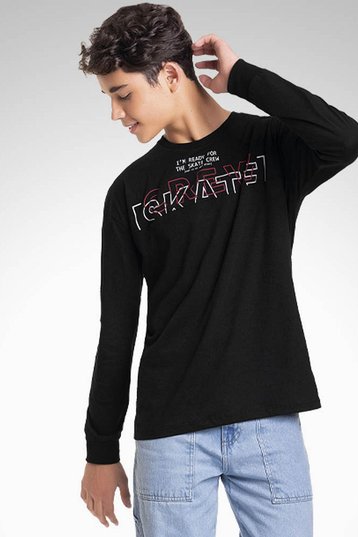 Camiseta manga longa em meia malha