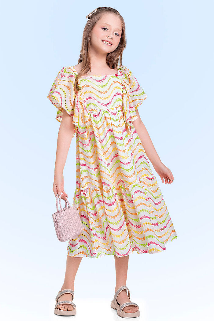 Vestido midi em laise