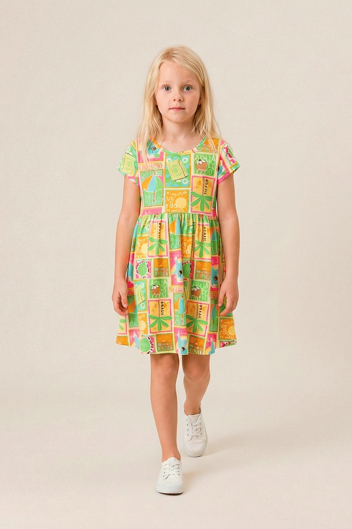 Vestido curto estampado