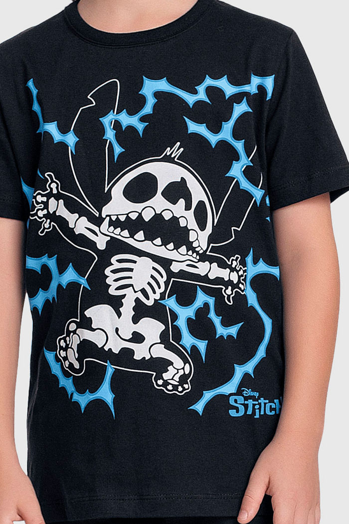 Camiseta em meia malha choque Stitch