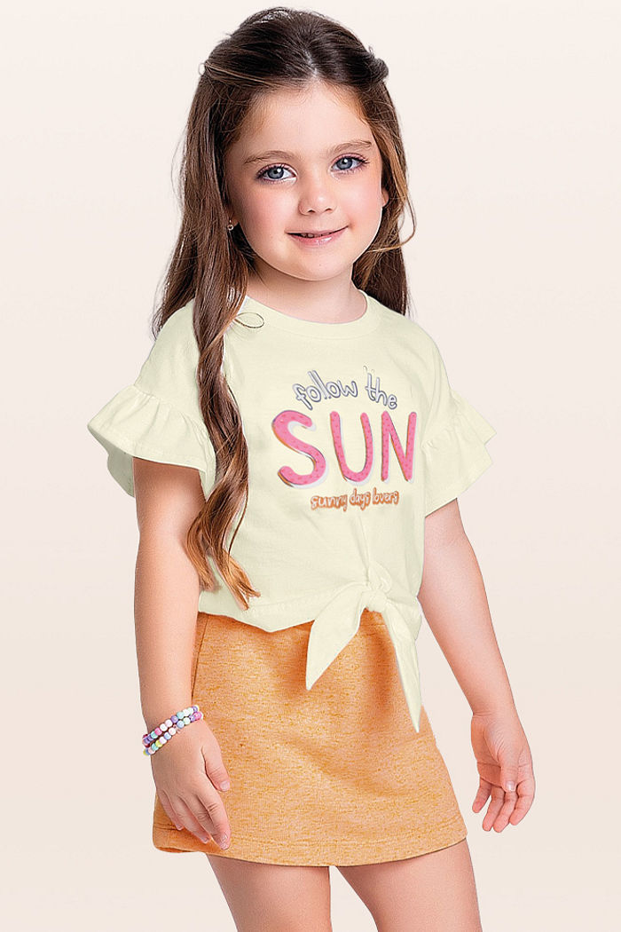 Conjunto blusa e short-saia sun