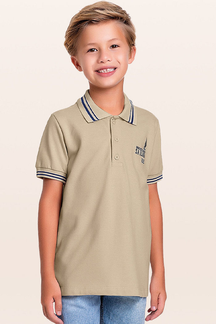 Camisa polo em meia malha piquet sailor