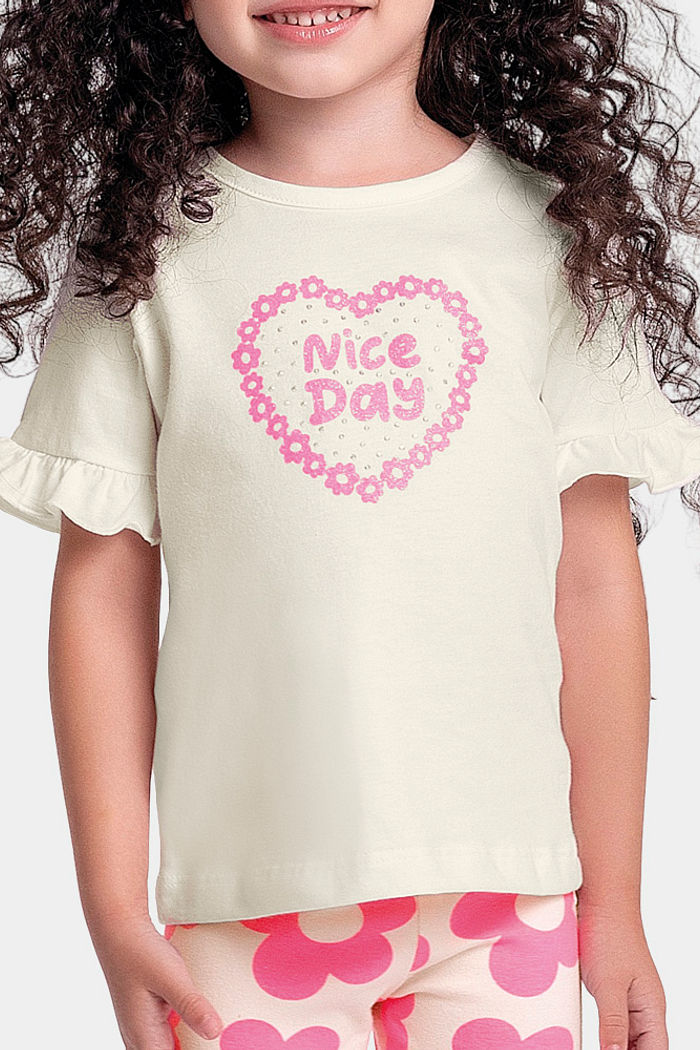 Conjunto blusa com babado e legging florida