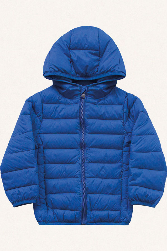 Jaqueta puffer forrada com bolso e com capuz