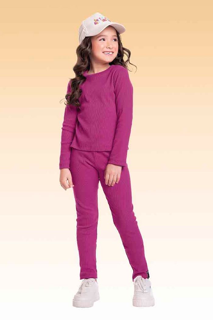 Blusa manga longa em ribana 2x1