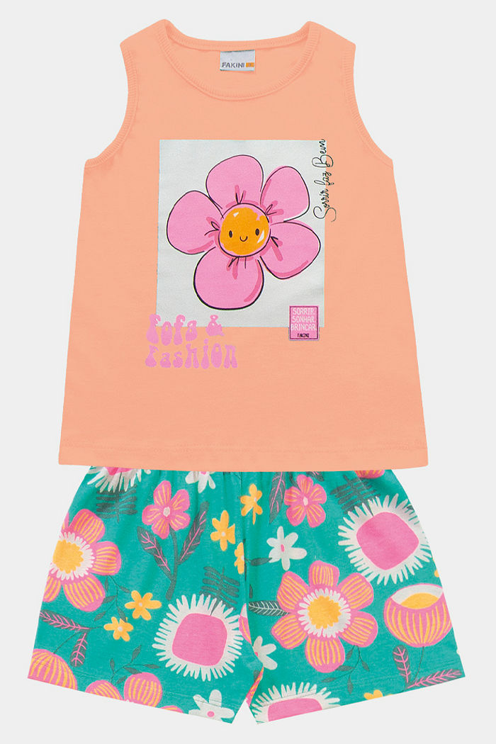 Conjunto regata e short de flor
