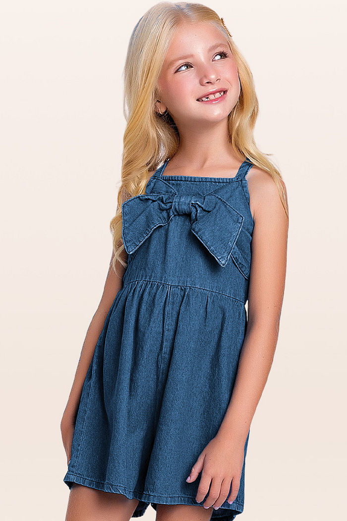 Macacão laço em jeans