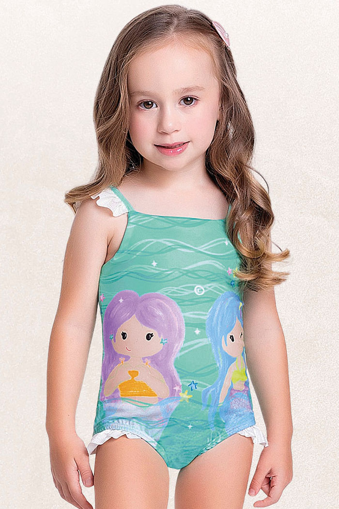 Maiô com forro em cotton poliéster praia sereia