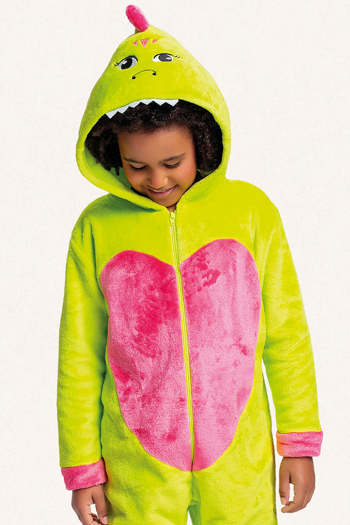 Kigurumi dinossauro em fleece