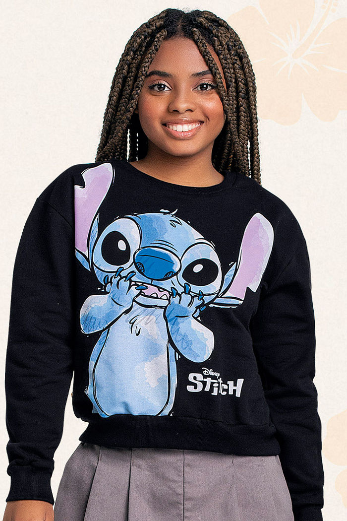 Blusão em moletom Lilo & Stitch