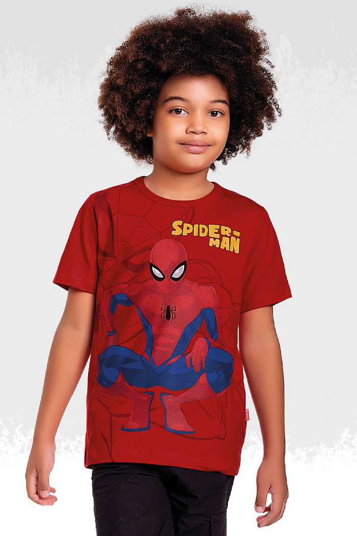 Camiseta homem-aranha meia malha