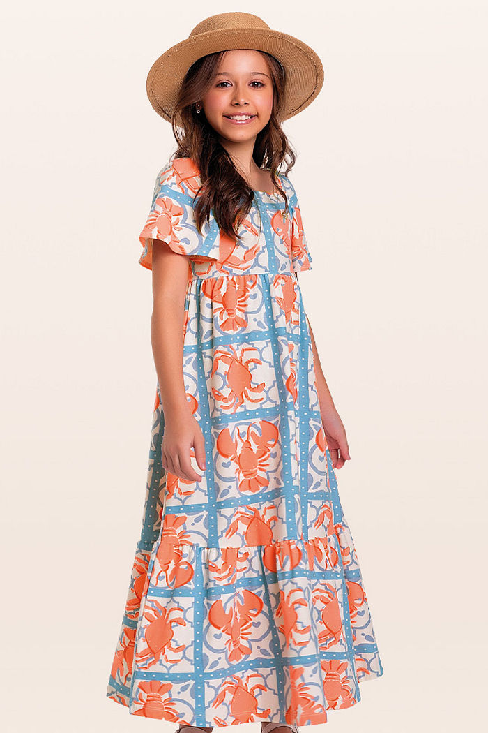 Vestido longo lagosta