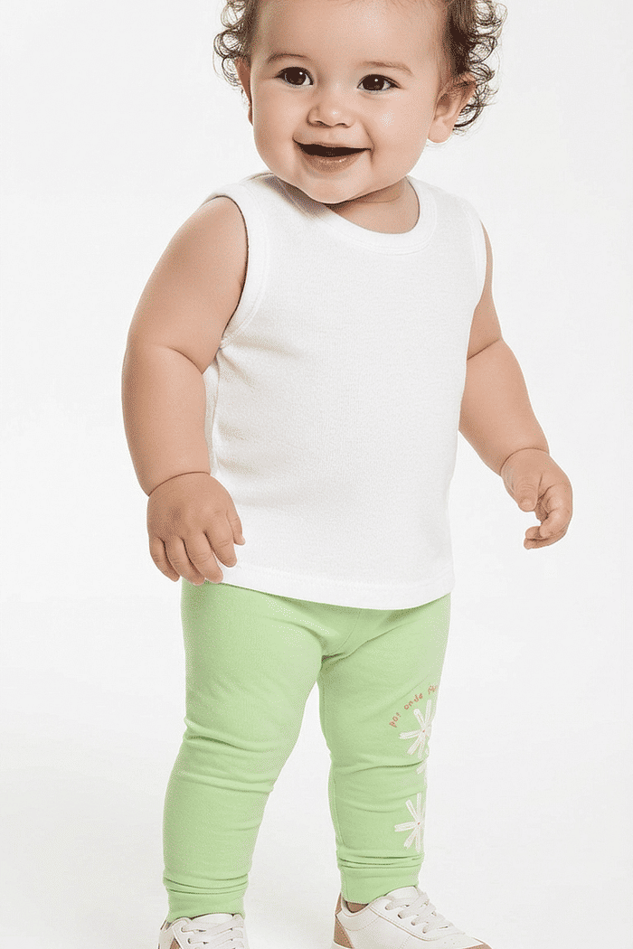 Calça em suedine com estampa de flores