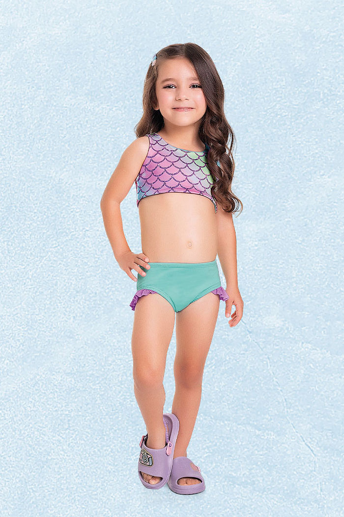 Conjunto biquíni top e calcinha com forro em cotton poliéster