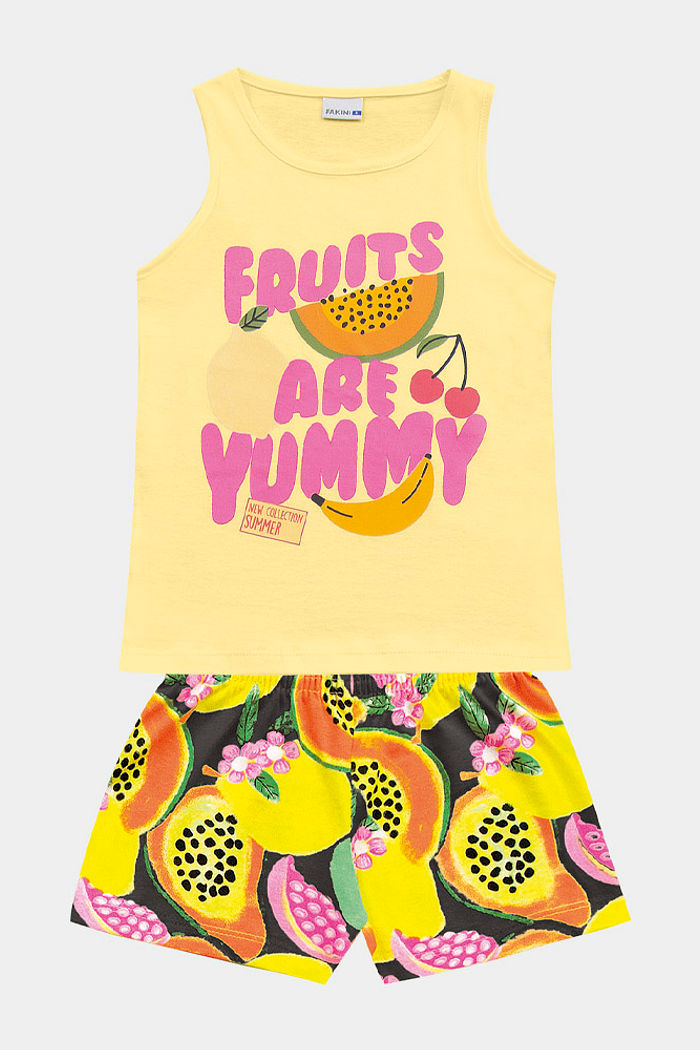 Conjunto regata e short de frutas