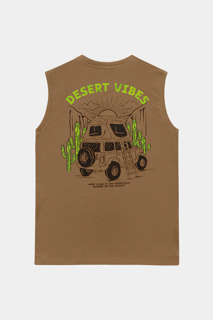 Conjunto camiseta desert vibes e bermuda moletinho com bolso