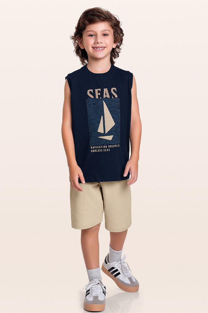 Conjunto regata e bermuda náutico