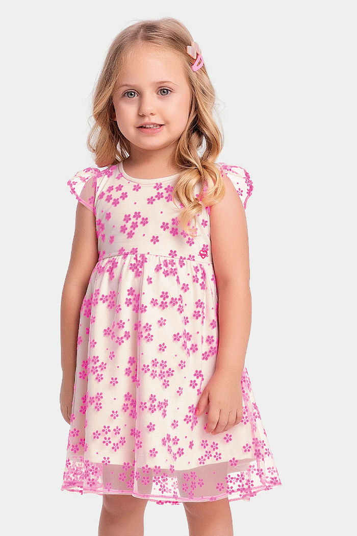 Vestido em tule flocking