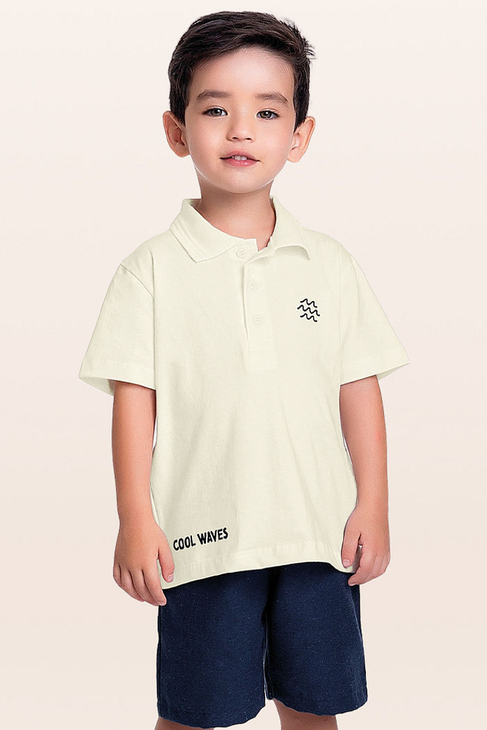 Conjunto camisa polo e bermuda cool waves
