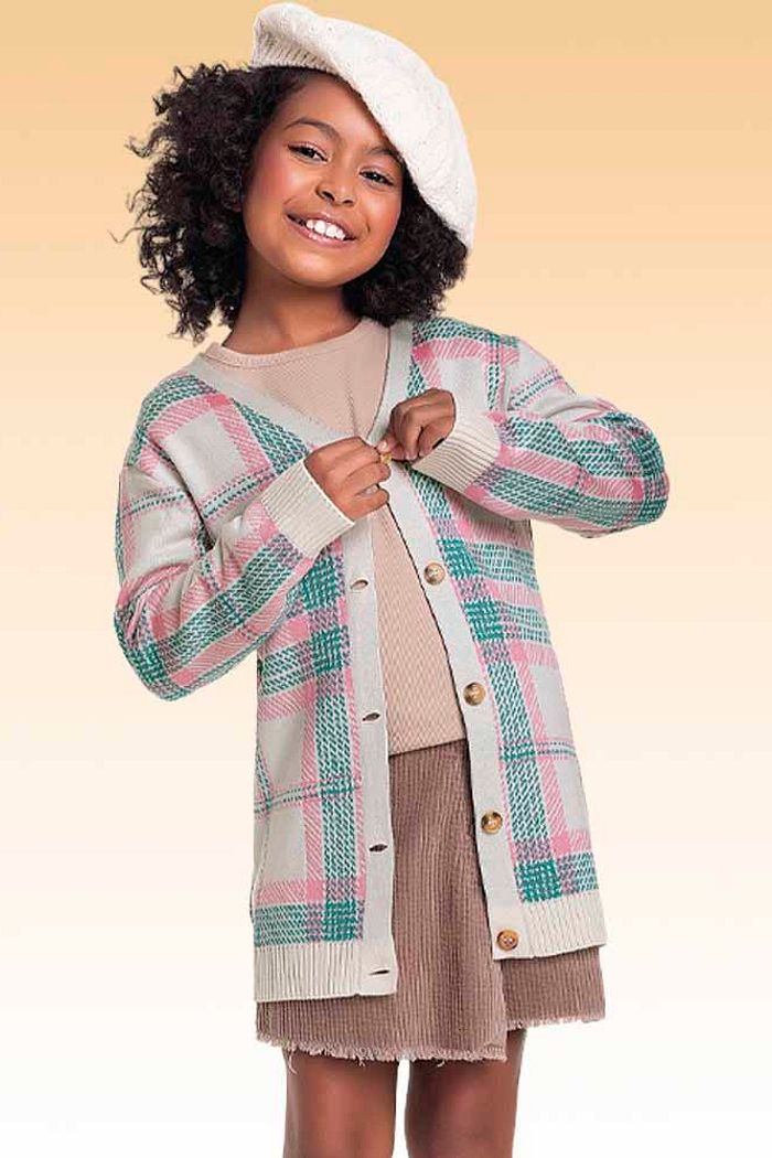 Casaco aberto em tricot