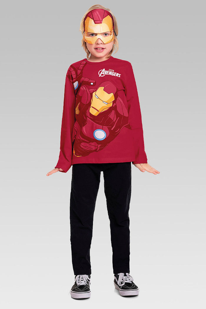 Camiseta manga longa em meia malha vingadores