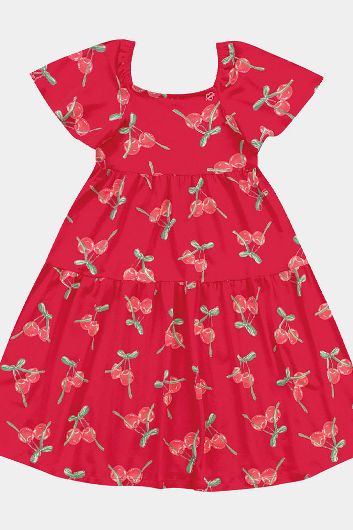 Vestido midi de cereja