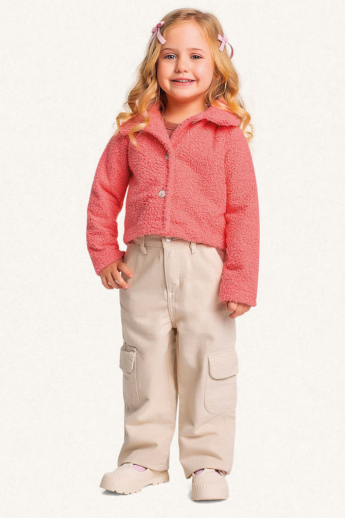 Casaco aberto em Pêlo cotelê