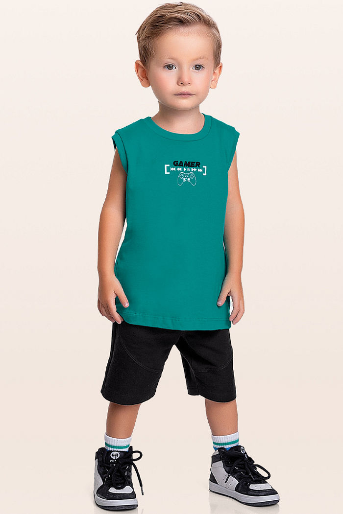 Conjunto regata e bermuda gamer