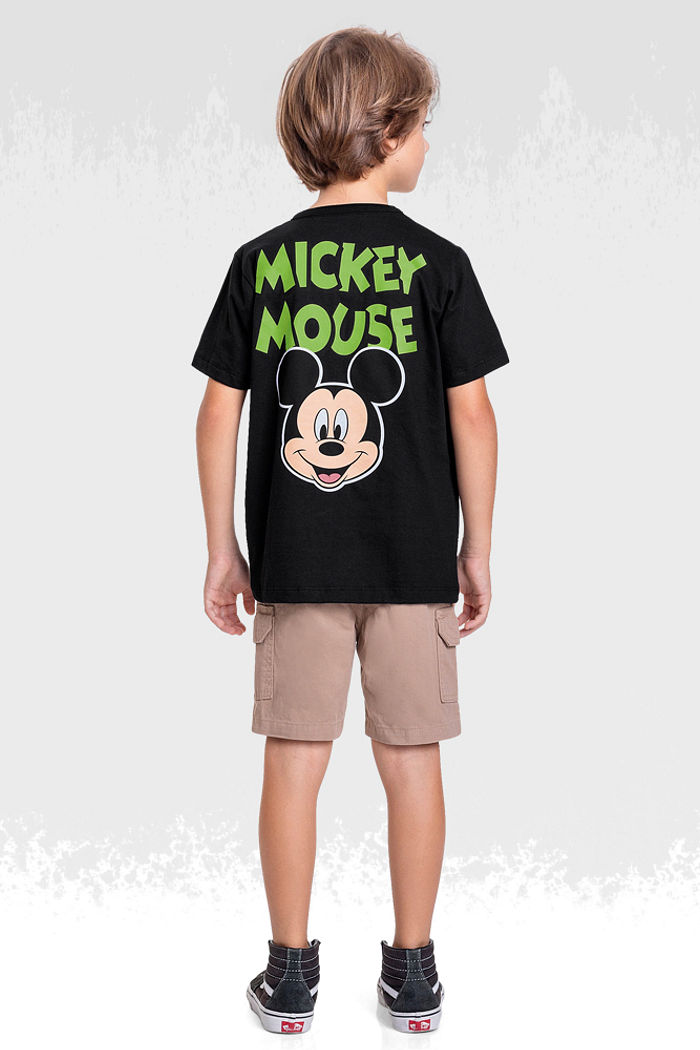 Camiseta mickey com estampa nas costas