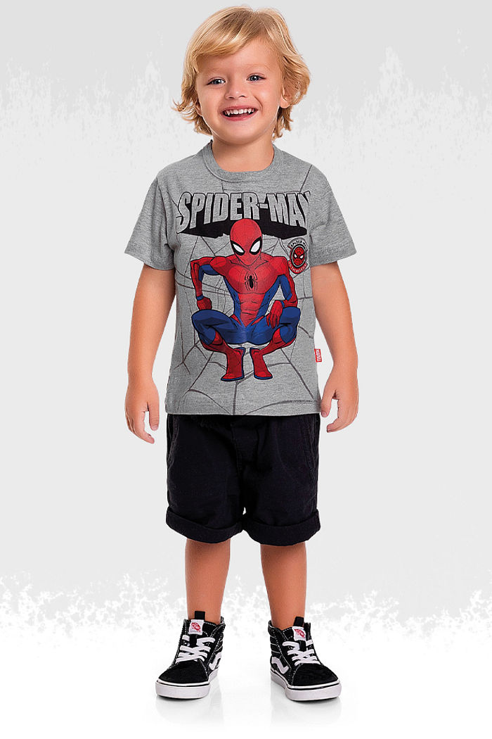 Camiseta em meia malha spiderman