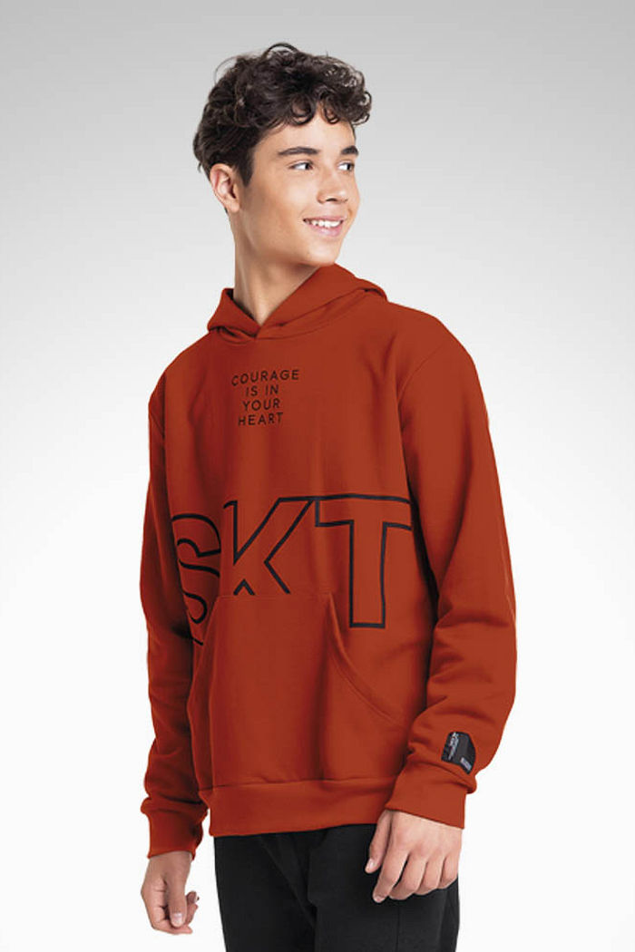 Blusão com capuz em moletom piquet