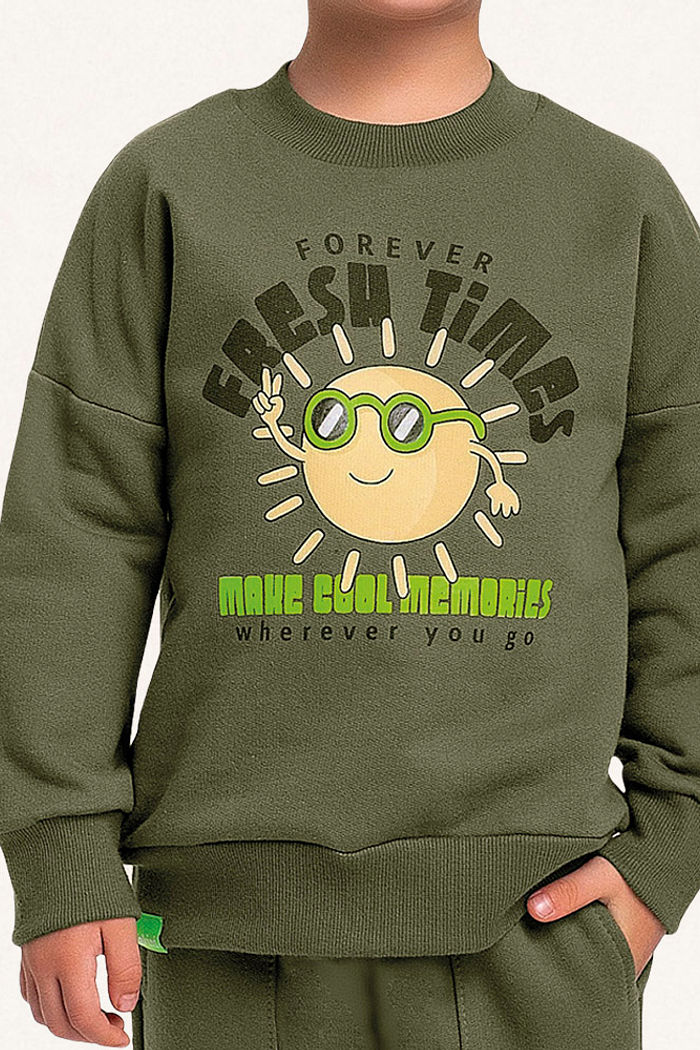 Conjunto blusão e calça em moletom fresh times