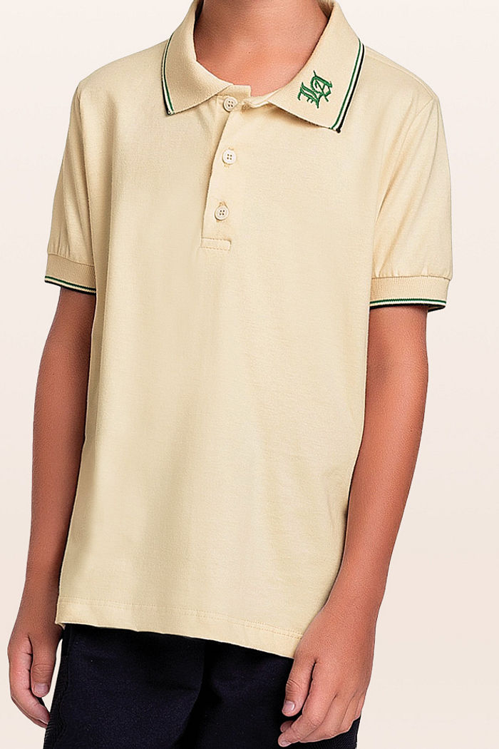 Camisa polo em meia malha bordada