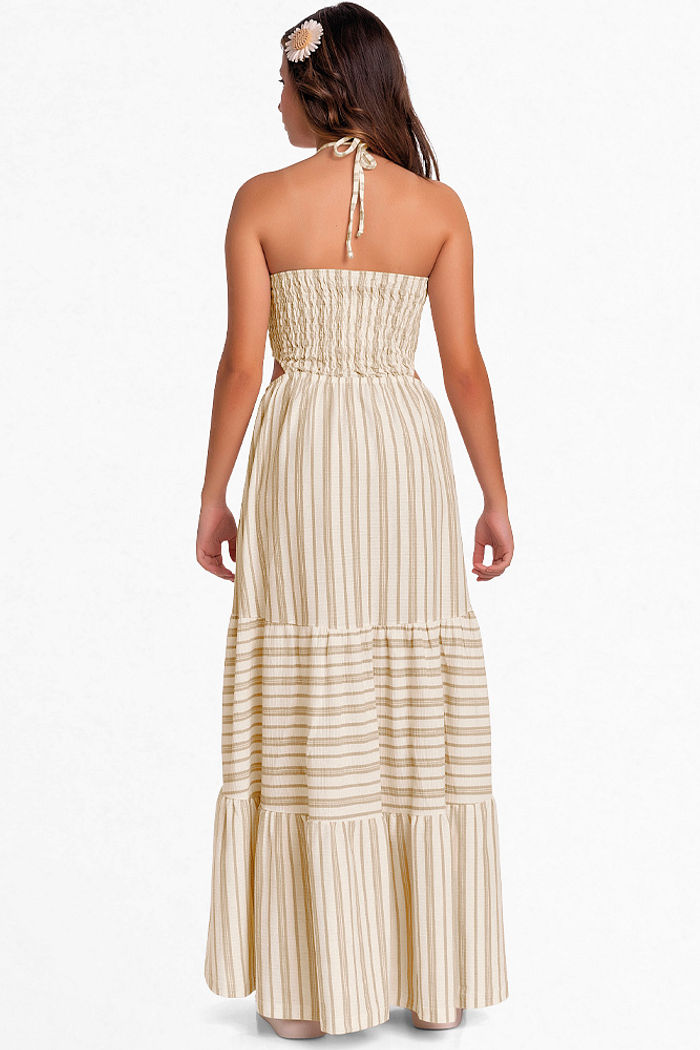 Vestido em malha florence com lastex e alça de amarração