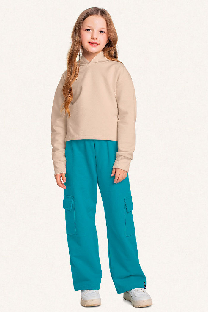 Calça em moletom com bolso cargo