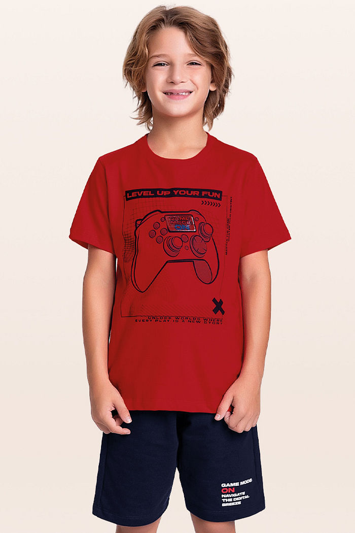 Conjunto camiseta e bermuda video game