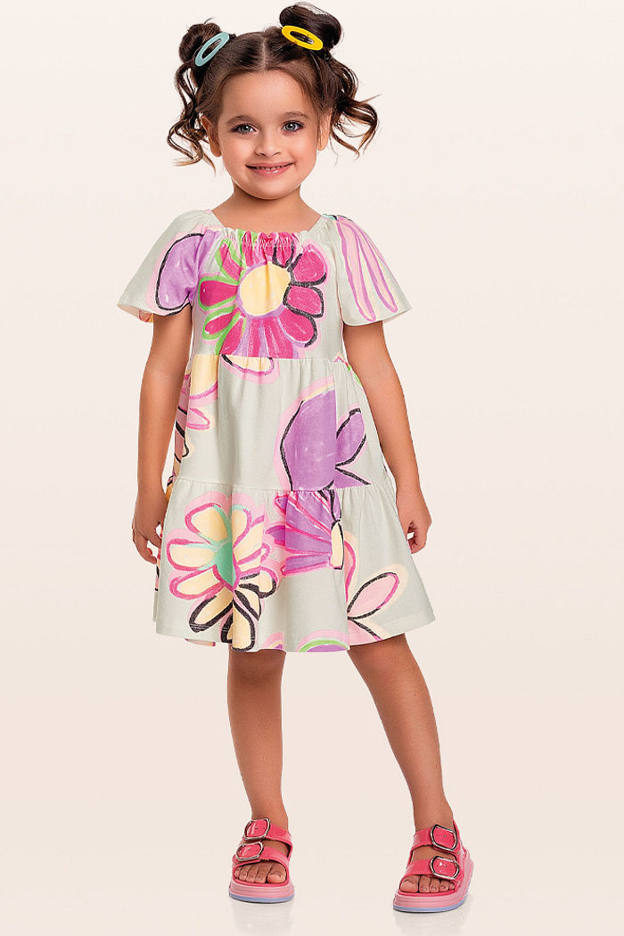 Vestido em cotton leve floral