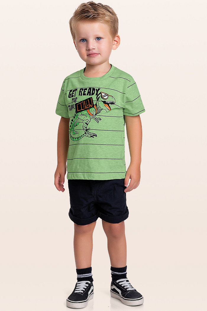 Camiseta em meia malha dinossauro