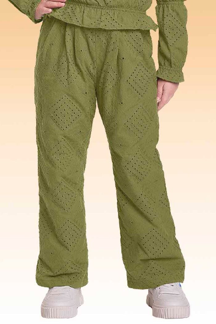 Calça wide leg em laise