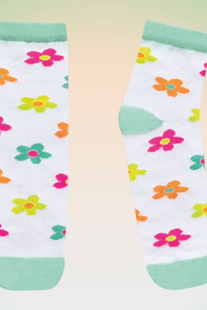 Meia cano curto floral