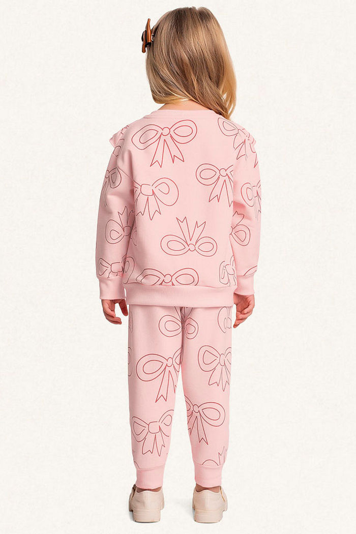 Conjunto blusão e calça em moletom com lacinhos