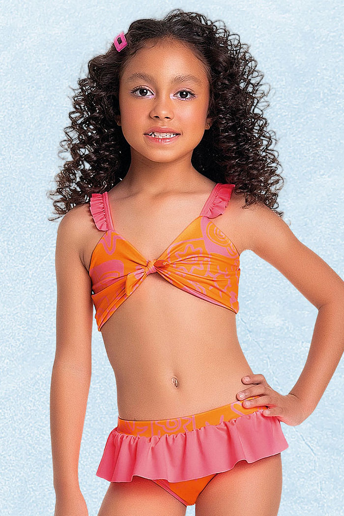 Conjunto biquíni top e calcinha com forro em cotton poliéster