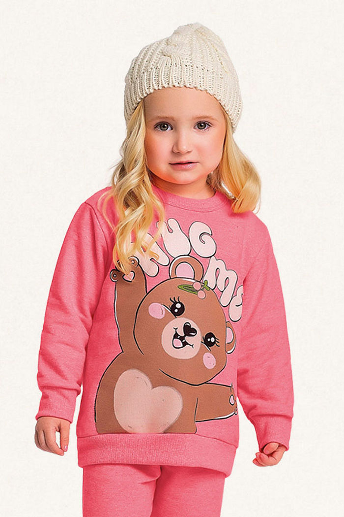 Conjunto blusão e calça em moletom molinê hug me