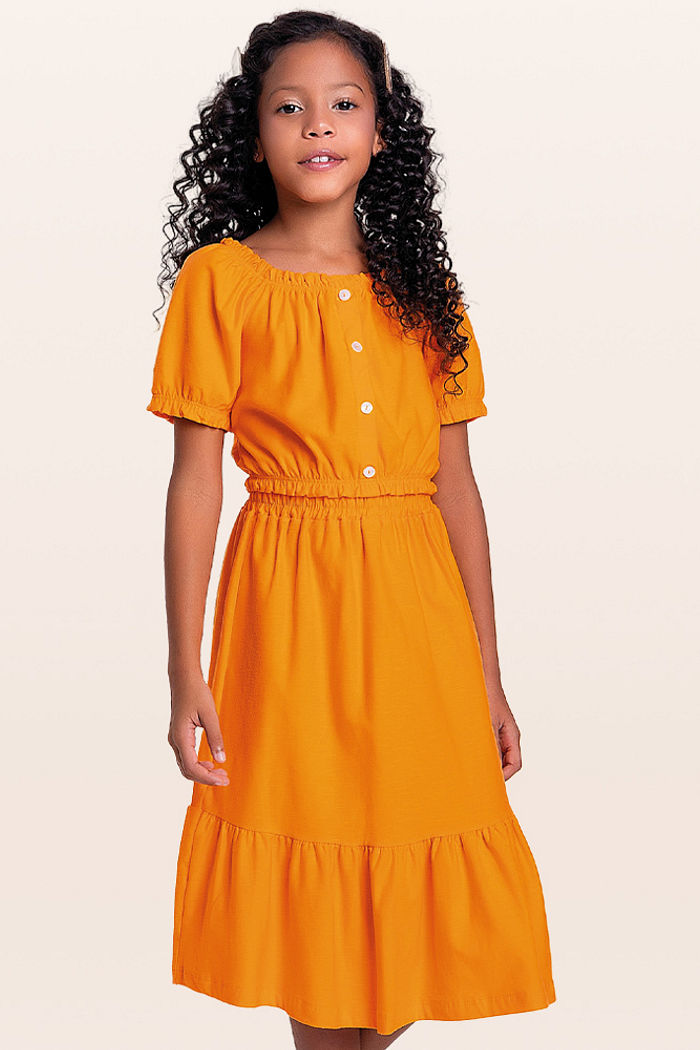 Conjunto blusa cropped e saia midi em cotton flamê