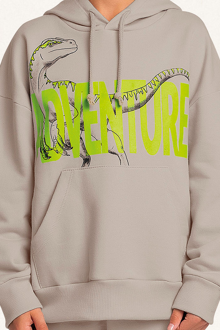 Conjunto blusão com capuz e calça em moletom adventure