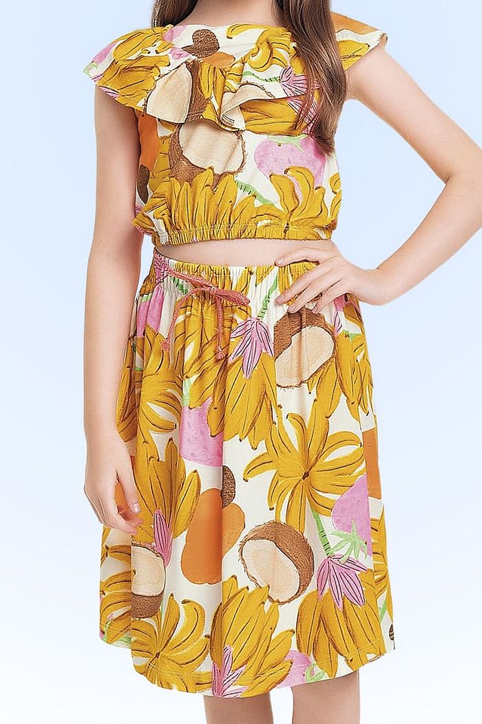 Conjunto regata e saia em meia malha