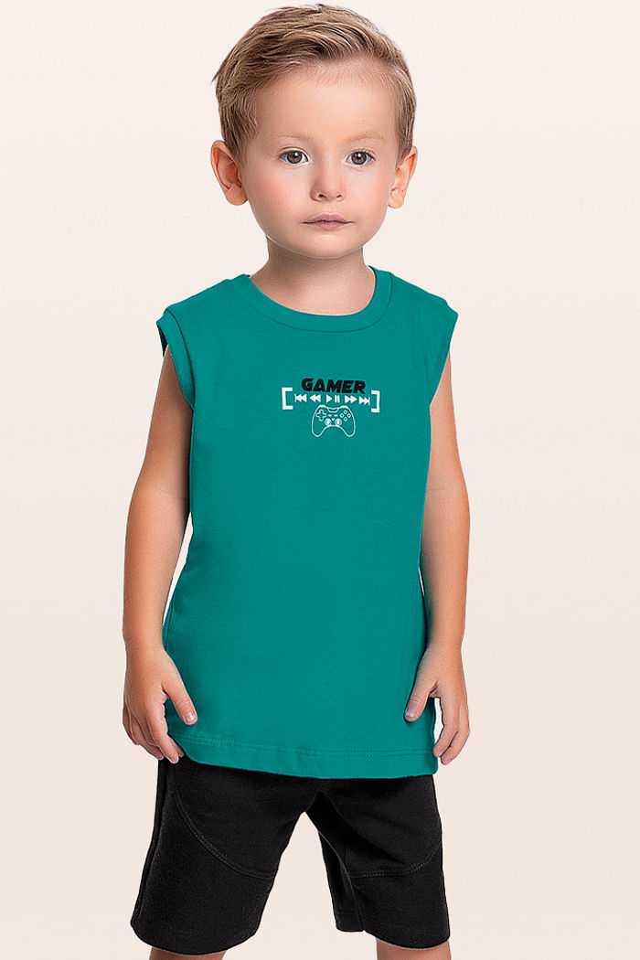 Conjunto regata e bermuda gamer