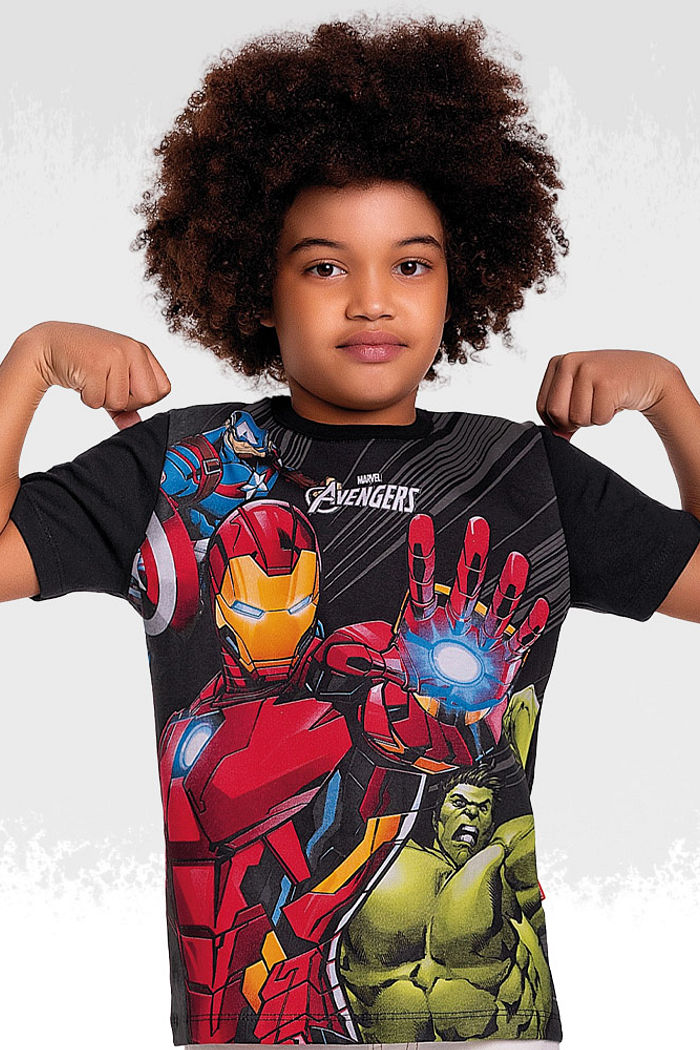 Camiseta em meia malha Avengers