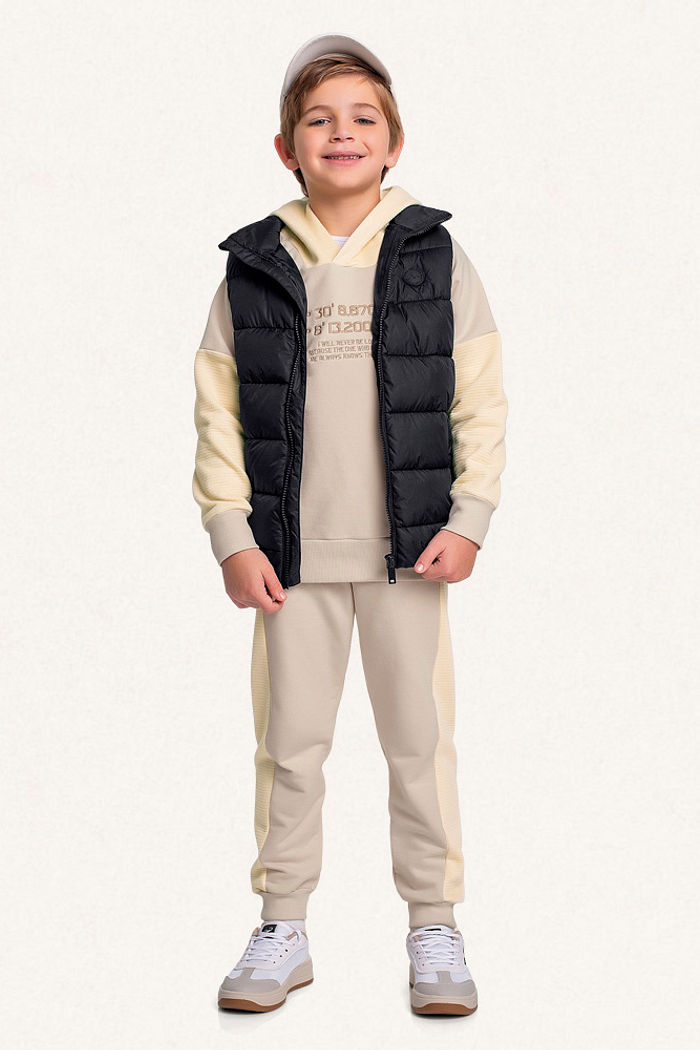 Colete puffer com forro e bolso